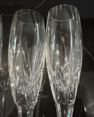 4 Mikasa Crystal Petit Points Fluted Champagne Glass Set 10-3/4” Tall
