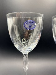 2 Bohemia Czech Republic Kristallglas Handmade Crystal 6 Oz Goblets/Twisted Stem