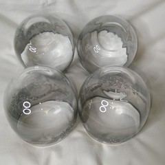 Vtg MCM Queens Luster wear Silver Fade Roly Poly Glasses Floral Rose Set Of 4