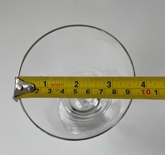 FOSTORIA Fine Crystal Silver Rim Water Wine Stem Glass Marked