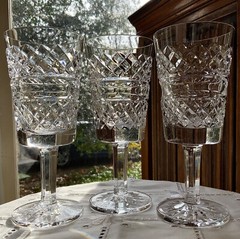 Cavan Crystal 7″ Wine Glass (3) Made in Ireland CAV3