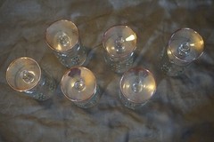 6 DOROTHY THORPE MCM ATOMIC STAR BURST SINCLAIR GLAMA GOLD CORDIAL GLASSES