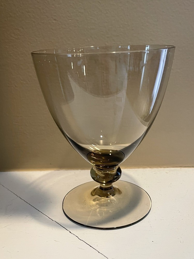 Orrefors Simon Gate Amber Smoke Wine Glasses Or Fruit Cocktail 3-1/2” Vtg MCM