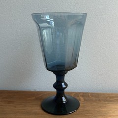 1 Water Goblet Antique Dark Blue by Lenox 6 3/4″ Panels, Wafer Stem USA