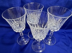 Set of 2 Vintage Crystal Villeneuve Wine Goblets Cristal D’Arques-Durand