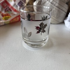 Libbey Silver Leaf Flat Tumbler 2 1/2 Inches Tall