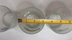 Set of 3 Dartington Designs France Frosted Tumblers Cat Alligator Dog 3.75” Tall