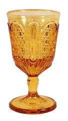 Fine Cut & Panel Wine Goblet Amber Campbell Jones & Co EAPG 1884 Antique