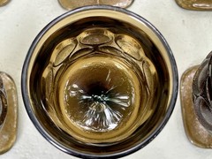 Noritake Spotlight Walnut Brown Wine Glasses 4 5/8″ Goblets 70s Vtg Set of 6