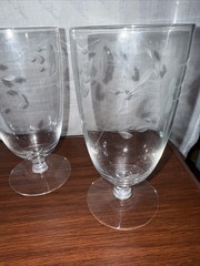 Princess House Heritage 6″ Stemmed Iced Tea/Water Glass Goblet~Set of 4