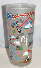 WASHINGTON DC White House Potomac Smithsonian Glass Cup Tumbler Catstudio 2015