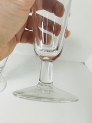 MCM Checkered Silver rim Stemmed Glasses Pilsner Dorothy Thorpe Style Band RARE