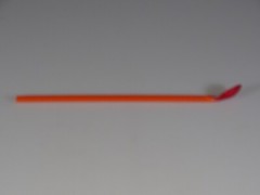 Vintage Mid-Century Modern Orange & Red Glass Straw Spoon c.1945