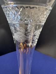 Vintage WMF Prince of Metternich Champagne Flute Germany Etched w/ Gold Monogram