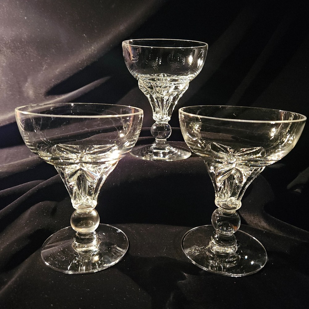 Tiffin-Franciscan CELLINI Champagne Coupe Glasses Hand Blown Crystal Vintage – 3