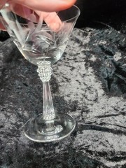 Fostoria Cynthia Depression Glass Cut Glass Elegant leaf with Dot Design 1938-65