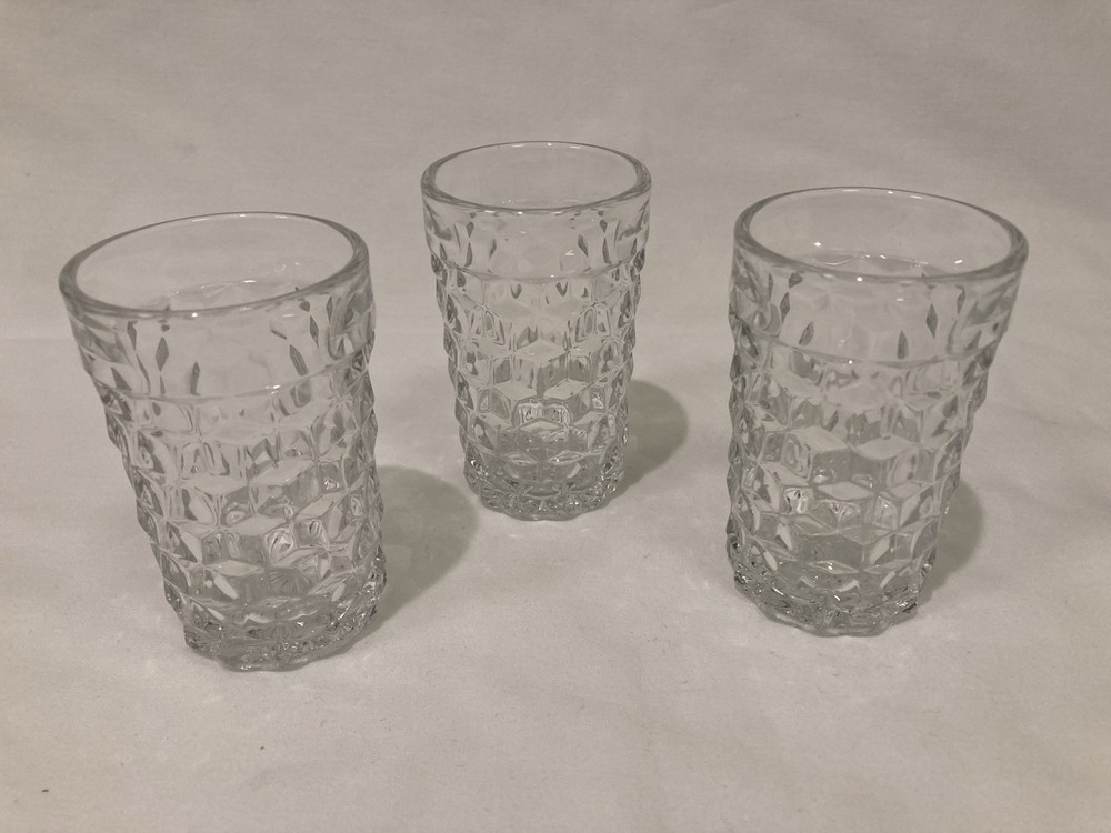 Fostoria American Juice Tumblers 4oz 3.75inT 2.25inW Set Of 3 Ground Bottom