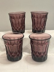 Vintage Noritake Perspective Amethyst Lowball Glasses Set Of 4 UV Reactive Plum