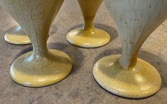 THE POTTERY STEAKHOUSE :: Vintage Set/4 PEDESTAL DRINKING 5 1/4” GOBLETS HAWAII