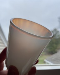 VTG Hazel Atlas Opalescent White Milk Glass Juice Tumbler 3.5” Tall Set of 4
