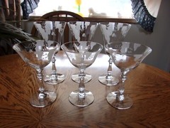 Etched Champagne Wine SC2541 Dunbar Fancy Cut Stem Etched Foot – Set of 6