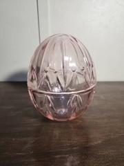 Gorham Crystal Pink 2 Piece Egg Trinket Box Shades of Spring