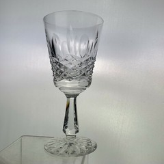 ESTATE WATERFORD CRYSTAL KENMARE WINE CLARET GOBLET GLASS SET 12 STEMWARE SIGNED