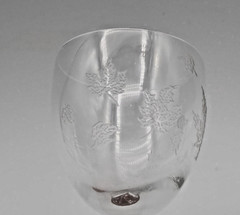 Fostoria Sylvan Wine Glasses Falling Autumn Leaves 4 1/2″ Tall Set of 2