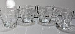 Libbey Orbita Tumblers Glassware Set of 4 Clear Swirled Pattern Rocks Weighted