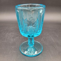 Vintage Westmoreland Crystal Paneled Grape Blue Opalescent Water Goblet 5 7/8″