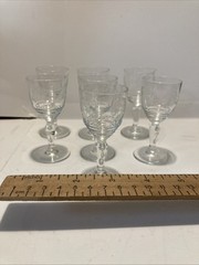 vintage etched glass cordial glasses Set Of 7