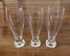 Set of 3 KROSNO Poland Crystal Bubble Pilsner Glasses Crate & Barrel