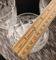 GORHAM Cut Crystal «Royal Devon» Iced Tea Footed Set of Three(3) 8.25″ Glasses!