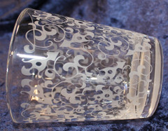 Double Old Fashioned Glasses – Various Frosted & Etched Designs – Set of 6