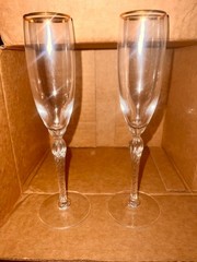 Lenox Millennium Edition Monroe ( Gold Trim) Fluted Champagne Set of TWO