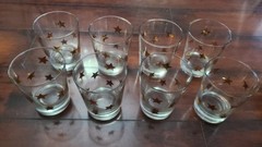 Vintage MCM Libbey Gold Galaxy Star Tumblers – Set of 7 Pristine + 2 Bonus