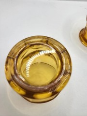 Vintage Set of 2 Anchor Hocking Amber Colored Honeycomb Glasses