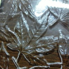 KAGAMI CRYSTAL Plate maple leaf 22x14x2cm/8.66×5.51×0.78″ set of 4 CRYSTAL