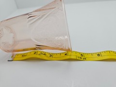 Hazel Atlas Royal Lace Pink 9 oz Tumbler 4.25″ JAC1