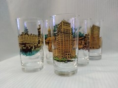 Vintage Libbey Wilbur G Kurtz Atlanta Historical Sites Highball Glasses Set of 8