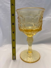 Set of three tiara constellation, yellow stemmed goblets. Tiara exclusive