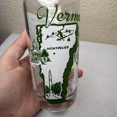 Vintage Vermont State Hazel Atlas Souvenir State Song Lyrics Glass MCM