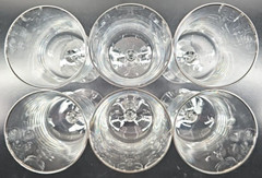 6 Noritake Rhythm Clear Water Goblets Set Vintage Platinum Trim Stemware Bar Lot
