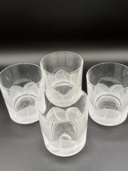 4 Cristal D’Arques J G Durand FLORENCE Frosted Low Ball Cocktail Glasses France