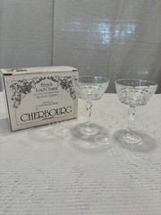 Vintage Set of 2 Cherbourg 24% French Lead Crystal Unit No. 3 Champagne/Sherbet