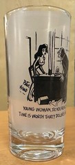 Set of 3 Mid-Century Frosted High Ball Glasses, Peter Arno, 1940’s