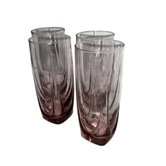 Vintage Set of 4 Libbey Glass Company Imperial Plum Cooler