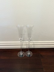 NEW Pair of Mikasa Crystal High Rise Tulip Champagne Flutes Austria 11.5”