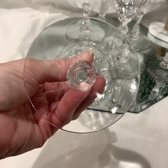 Fostoria Style 7.75” Illusion Pineapple Stem Water Goblet – Set of 6