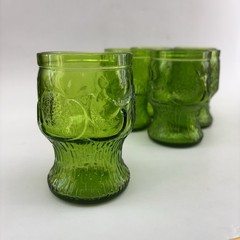 Fidenza Itraria Green Embossed Italy Rocks Glasses Citrus Juice Tumbler MCM